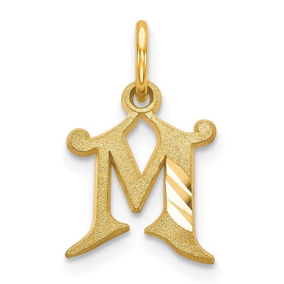 14k Yellow Gold, Isabelle Collection, Mini Letter M Initial Charm - Picture 1 of 5